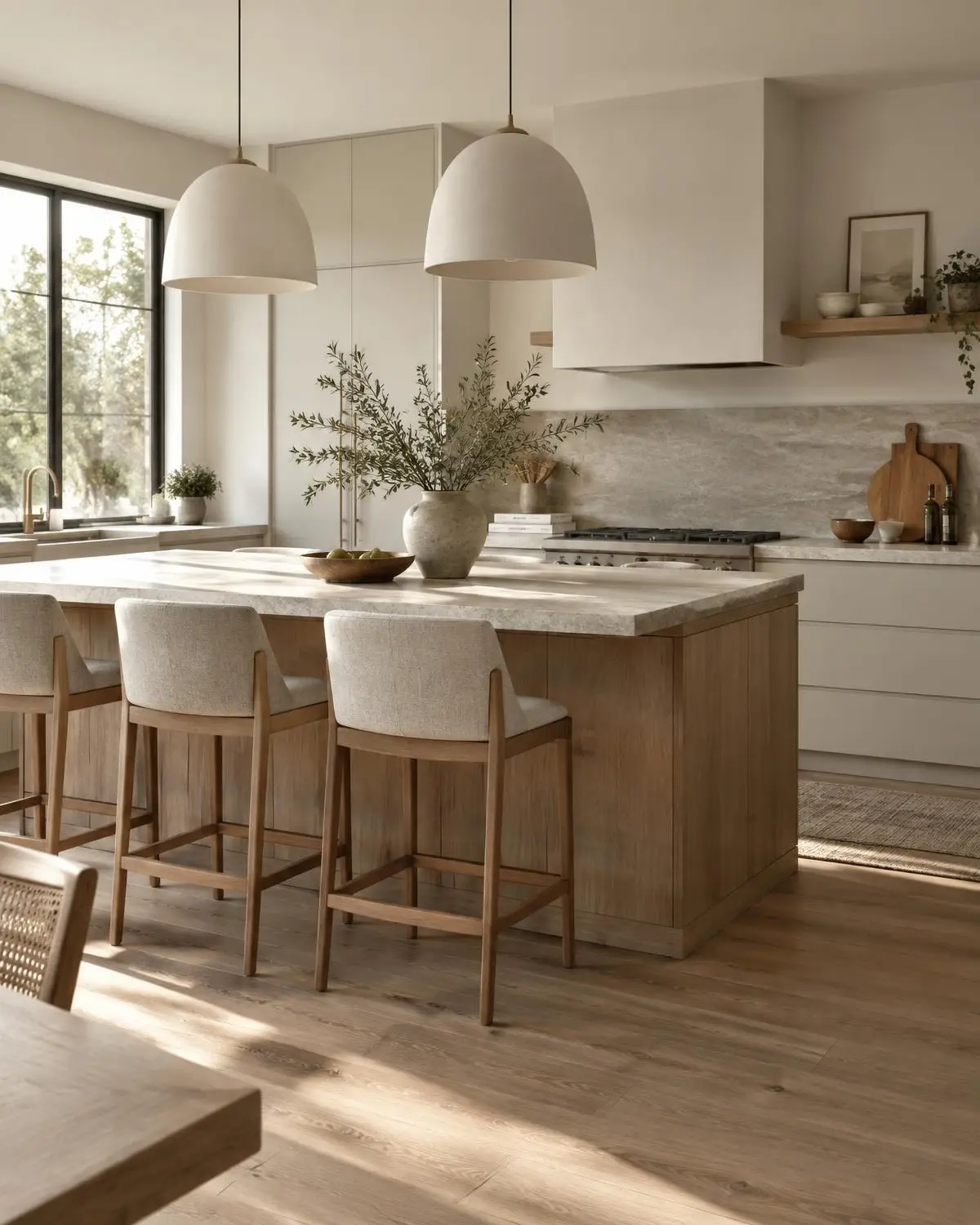Freshly renovated kitchen in soft natural light